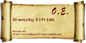 Oravszky Elfrida névjegykártya